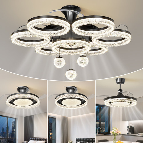 惠普2025新款风扇灯客厅一体灯具