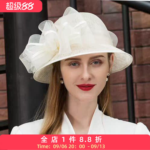 ee英式名媛风网纱礼帽英伦优雅女