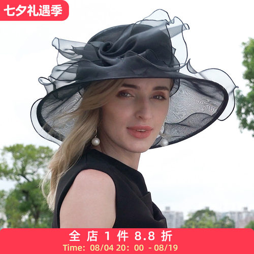 原创设计师夏季蝴蝶结礼帽帽子