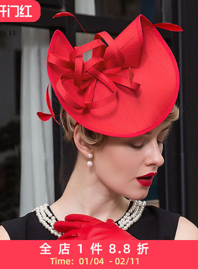 EE 原创设计欧美时尚名媛小礼帽 优雅百搭赛马会名媛风帽子女2336