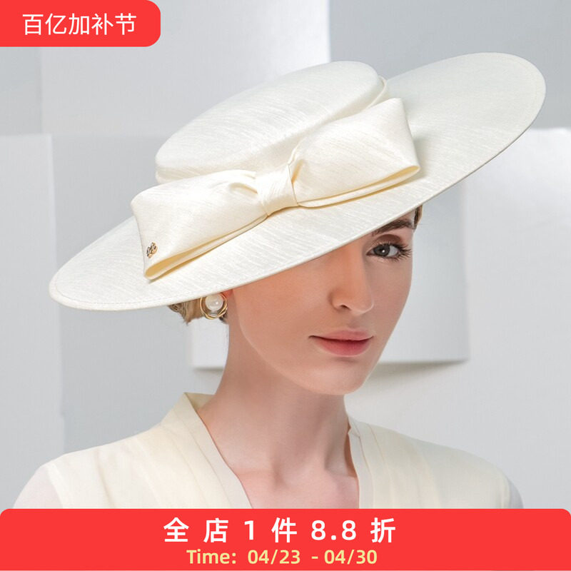 EE 春季新款优雅蝴蝶结简约时尚英式休闲女士礼帽