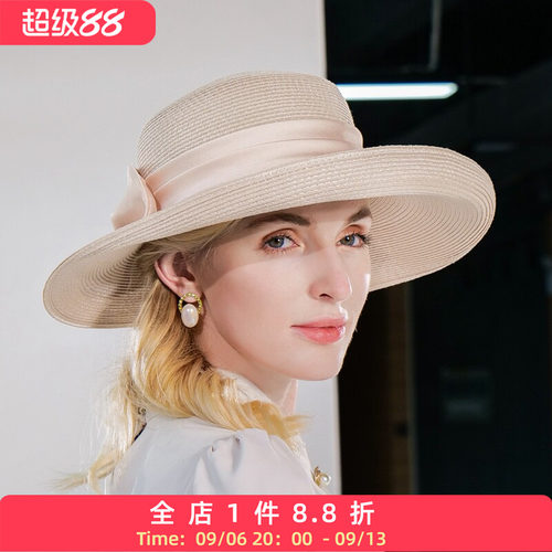 EE夏季出游时尚蝴蝶结遮阳帽女