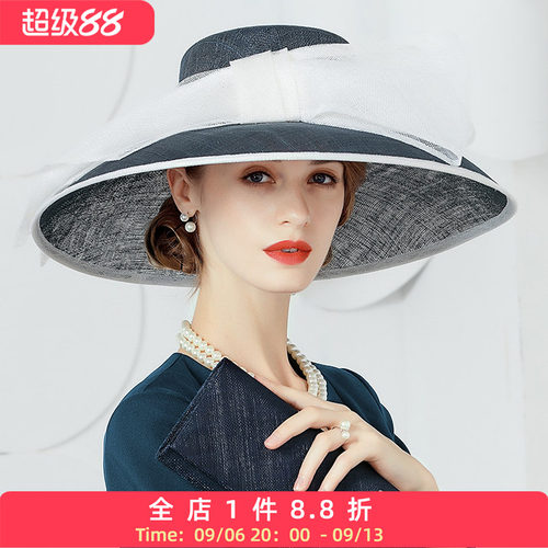 设计师原创贵妇大檐英式优雅礼帽