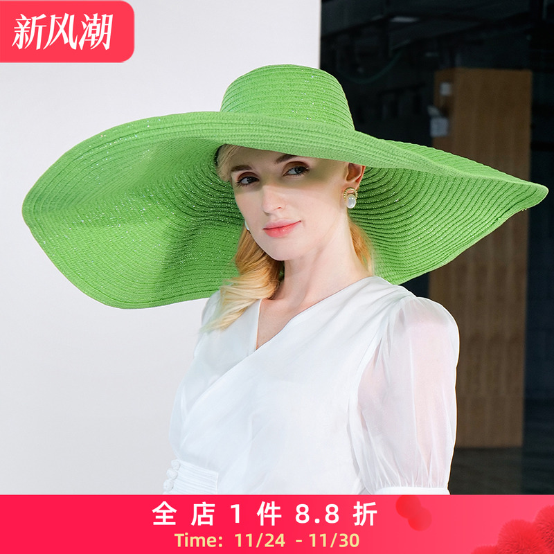 EE夏圆顶休闲大檐女遮阳帽