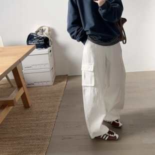 【小喵】韩代26ss 松弛感慵懒工装风高腰宽松显瘦百搭休闲裤2色
