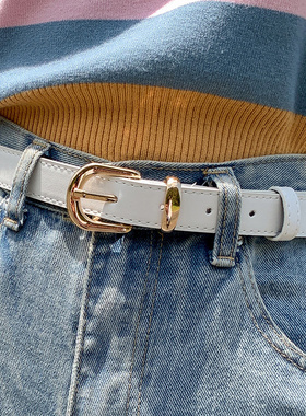 皮带韩版学生女简约百搭复古ins风装饰日系黑色女牛仔裤裤腰带细