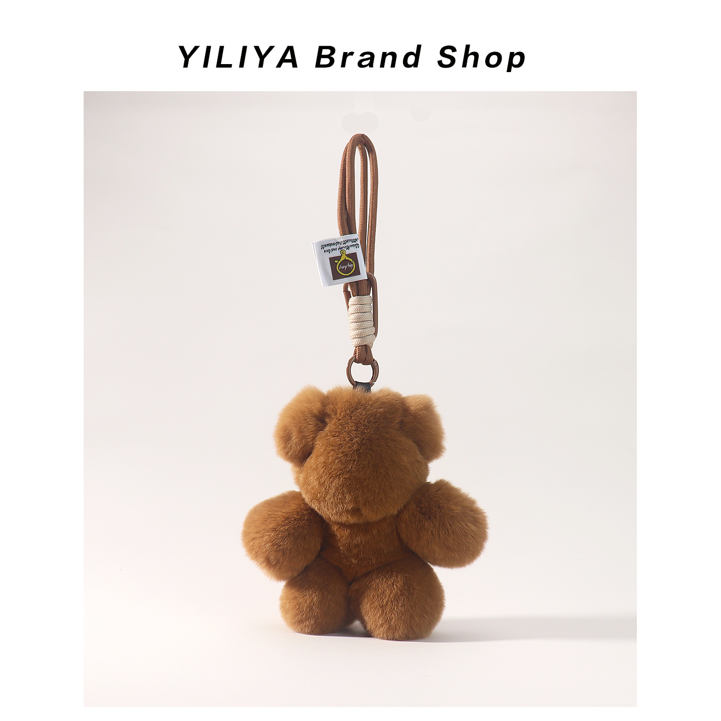 可爱真獭兔毛小棕熊包包挂件暴力熊毛绒公仔玩偶车钥匙扣挂件礼物