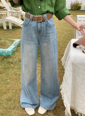 2026春季新款Jeans阿凡牛A5562宽松显瘦窄版百搭女牛仔直筒阔腿裤