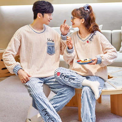 冬季情侣睡衣女士家居服