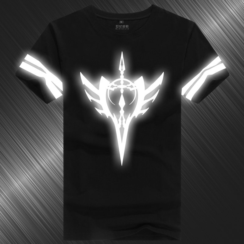 FateZeroStayNight令咒T恤saber动漫反夜发荧光纯棉短袖夏男衣服