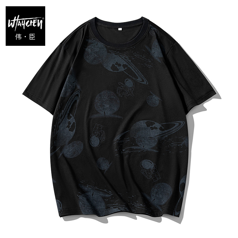 伟臣短袖创意印花胖子加大T恤