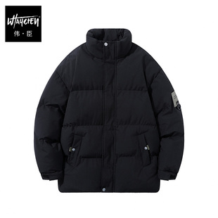 外套 加厚棉衣外套胖子加肥加大立领宽松保暖男款 伟臣潮牌大码 男士