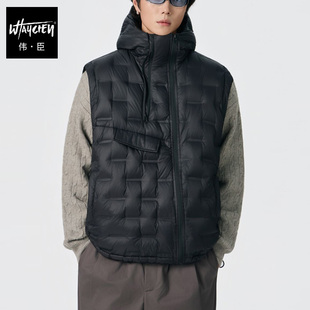 伟臣大码男装羽绒服马甲无袖加肥加大男潮胖冬装冬季大号男生