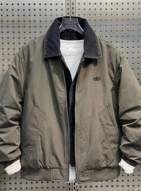 潮流百搭翻领羽绒棉服男士2025冬季保暖御寒帅气外套棉衣男装网红