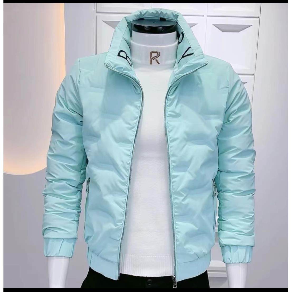 2025新款羽绒服男时尚纯色帅气立领轻薄保暖羽绒棉服潮流韩版上衣