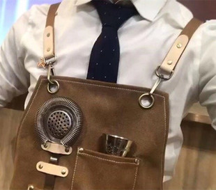 金质酒具咖啡师调酒师美发师发型师花艺师酒吧围裙多功能工作服装