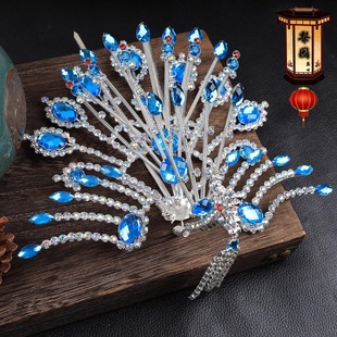 戏曲包头用品全套京越剧青衣花旦小旦小姐头饰头面七彩木钻大正凤