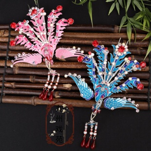 戏曲包头用品小花旦京越剧青衣旦角古风点绸头面发簪鬓簪发饰凤挑