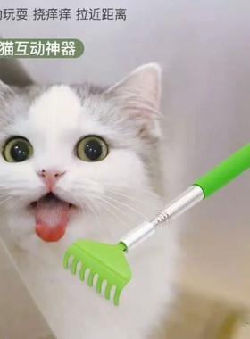 猫咪抓痒玩具伸缩痒痒挠按摩互动猫梳子狗狗解痒新款加长便携伸缩