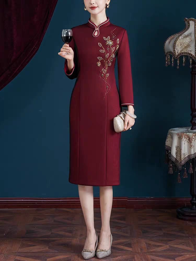 新款加厚高档喜妈妈婚宴礼服结婚喜婆婆2025年新中式新款高贵年轻