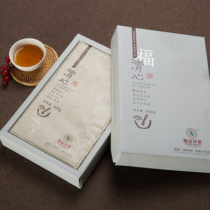 黑茶湖南湘益茯茶安化黑茶口粮金花茯砖茶非遗技艺2019年清心900g