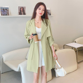 风衣女大码 今年流行2025春夏新款 休闲时尚 薄款 中长款 风衣外套女装