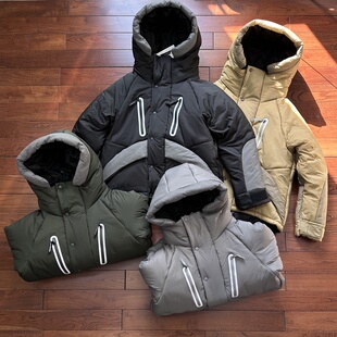 日单and wd山系户外3M反光机能加厚保暖男女情侣宽松连帽棉服外套