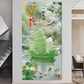 一帆风顺客厅玄关自粘装 饰画风水画客厅走廊过道贴画餐厅墙贴画