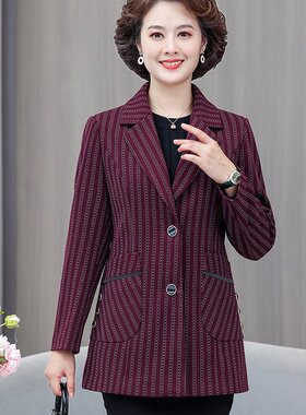 w71春秋外套中老年女士40岁50妈妈年轻洋气西装春装c03短款小西服