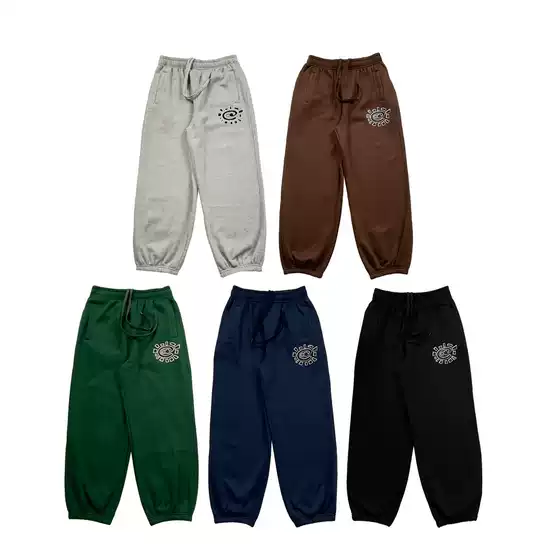 Adwysd Sun Print Fleece-Lined Loose Casual Pants for Men and Women, Couple's Sports Sweatpants, Trendy Jogger Pants