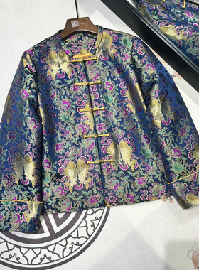 LC26年早春新中式提花盘扣金色刺绣短外套X3078093