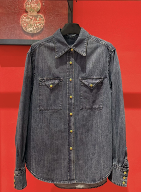 LC-26年早春早春上新法式复古气质显瘦百搭牛仔衬衫YS1-xx7993