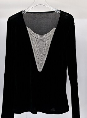 LC-26年早春上新巨好看闪光少女黑色内搭植物绒小衫YS31-G206