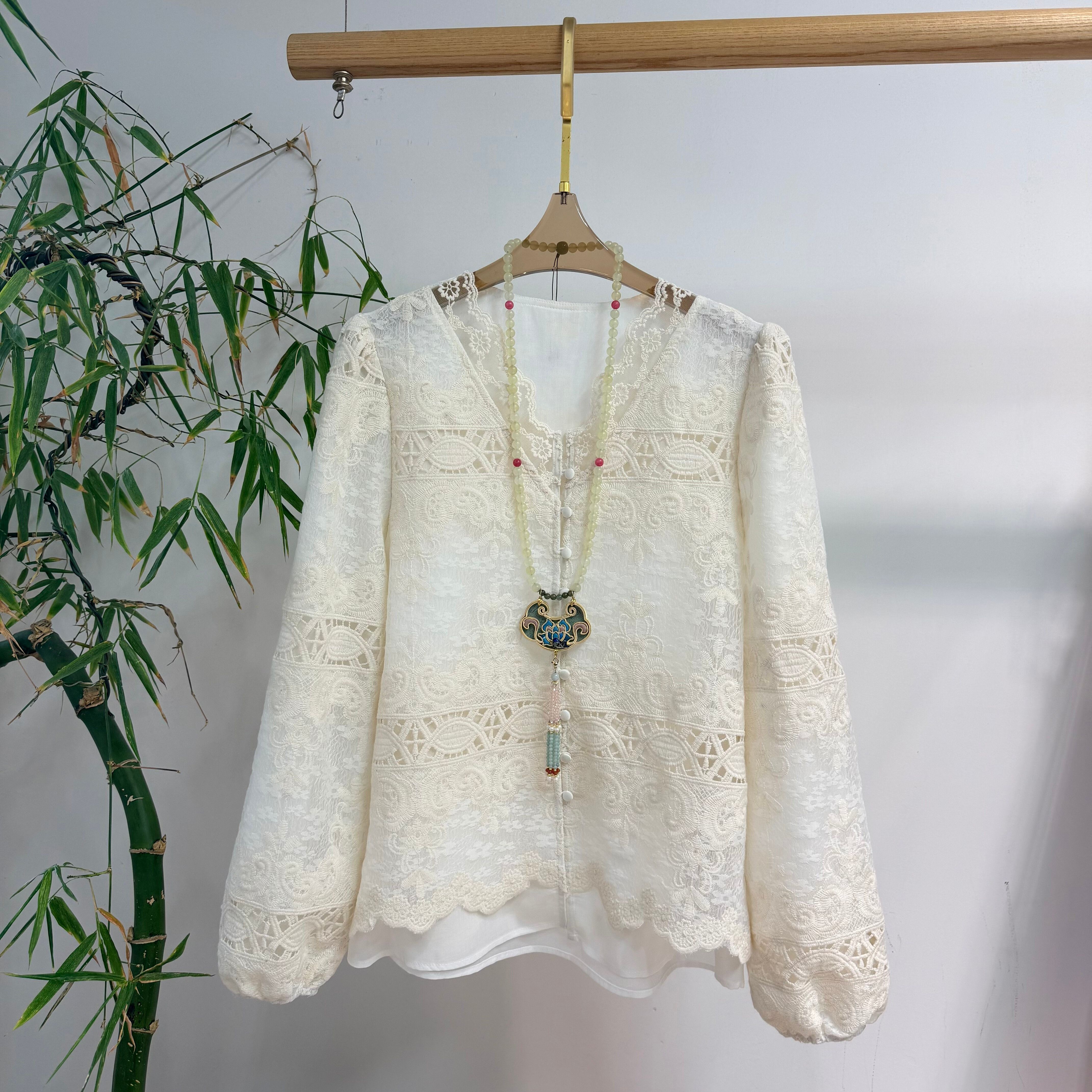 LC冬上新高档水溶蕾丝绣花面料美轮美奂小衫YS171-G401