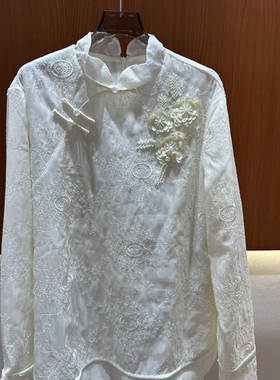 LC-6早春上新重工手工钉珠刺绣双层蕾丝超洋气小衫YS233-G306