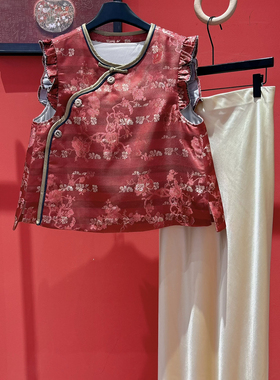 LC-26年早春早春上新高级感木耳花边盘扣气质马甲YS1-xx7927