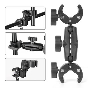 摩托车运动相机C型大力夹适用Insta360X5X4X3双头夹骑行固定支架