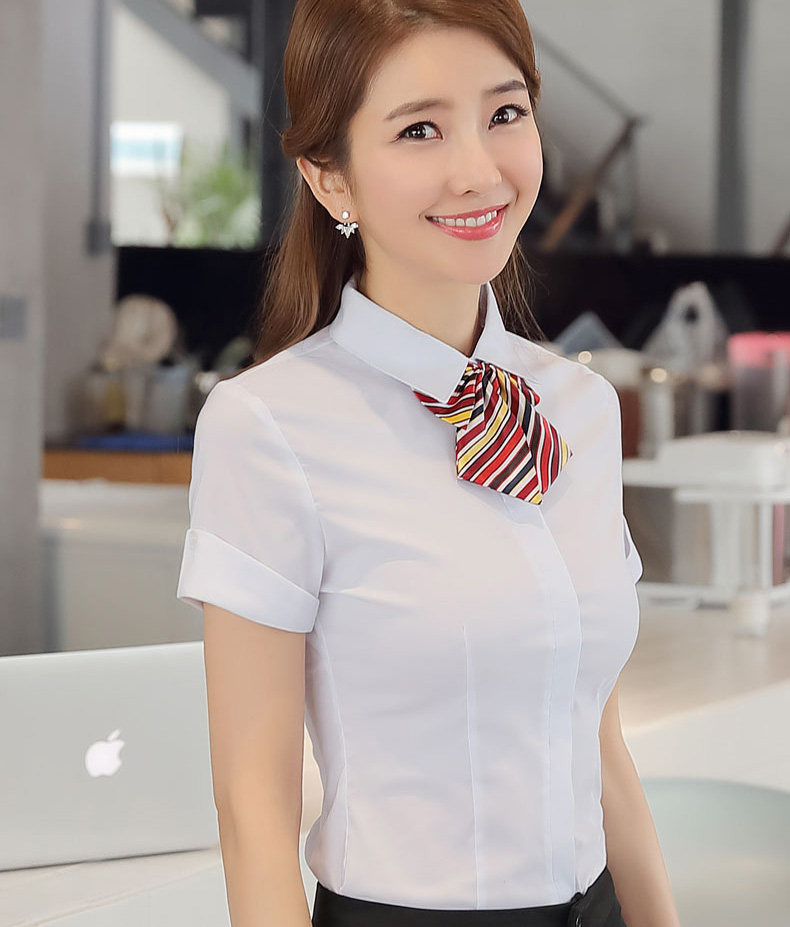 夏季修身工装有弹性黑色短袖衬衫图片