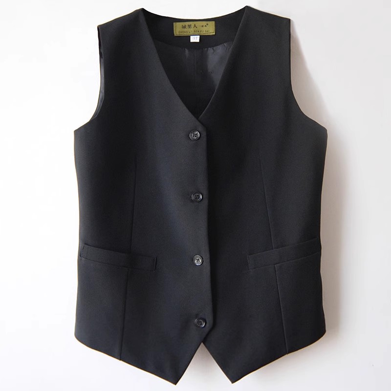 黑色酒店餐饮工作服马甲大码特价