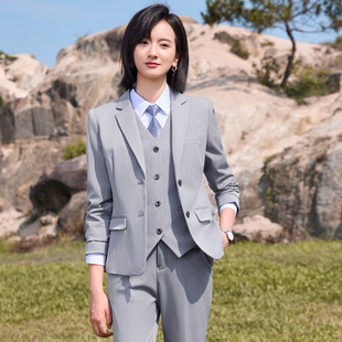 专柜品质男女秋冬加厚职业西装套装大学生公务员面试高端西服正装