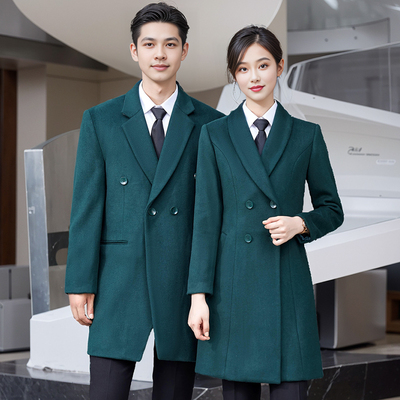 高端中长款羊毛呢大衣男女厚外套