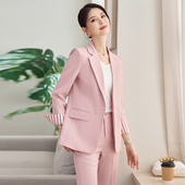 粉色西装 减龄通勤播音主持讲师OL正装 套装 新品 女2026春装 高端时尚