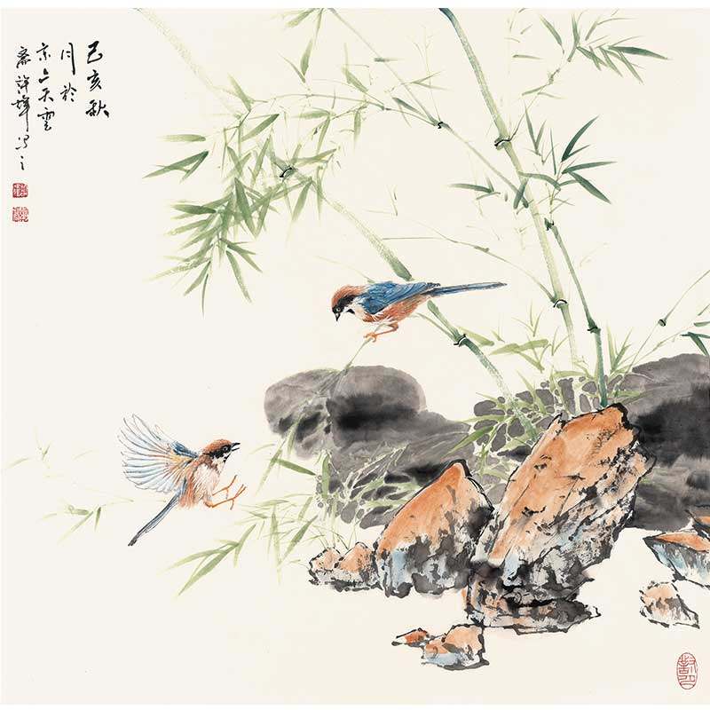 【定制】许辉《君子惜敬》手绘竹子花鸟国画真迹收藏装饰卧室挂画