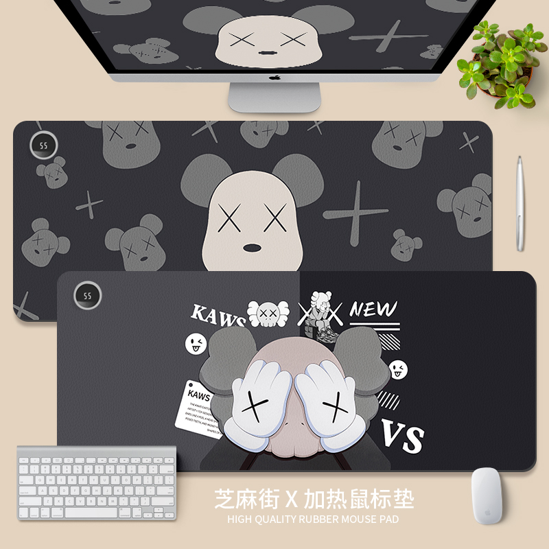 创意芝麻街加热鼠标垫大号发热垫2024办公室创意简约笔记本暖手桌垫男女生USB保暖学生宿舍写字暖桌垫ins桌垫