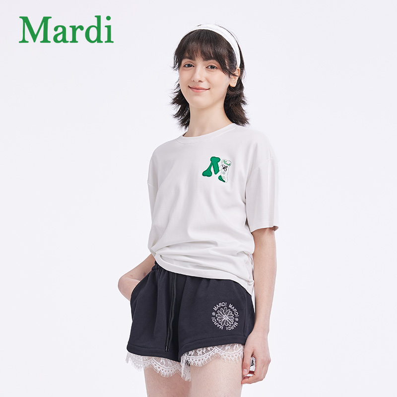 MARDI官方正品新款M字小雏菊刺绣短袖T恤夏季宽松显瘦潮流上衣女