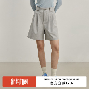 复古宽松西装 高腰显瘦休闲五分裤 短裤 新款 子 夏季 omont蛋挞家