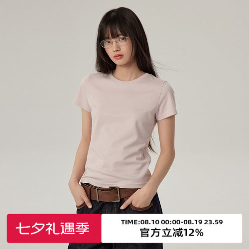 圆领/基础款/纯色修身T恤