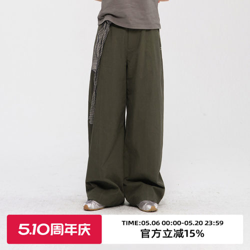 复古高腰立体廓形休闲裤
