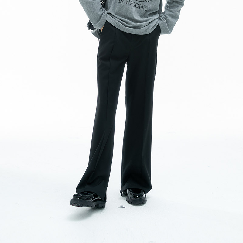 omont高腰微喇显瘦西装裤