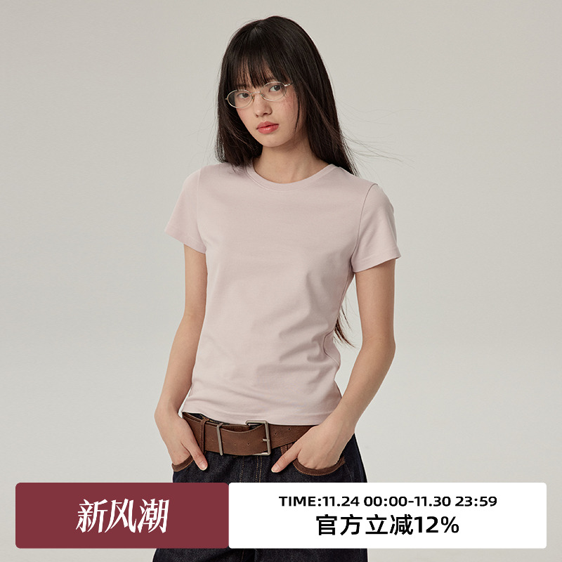 圆领/基础款/纯色修身T恤